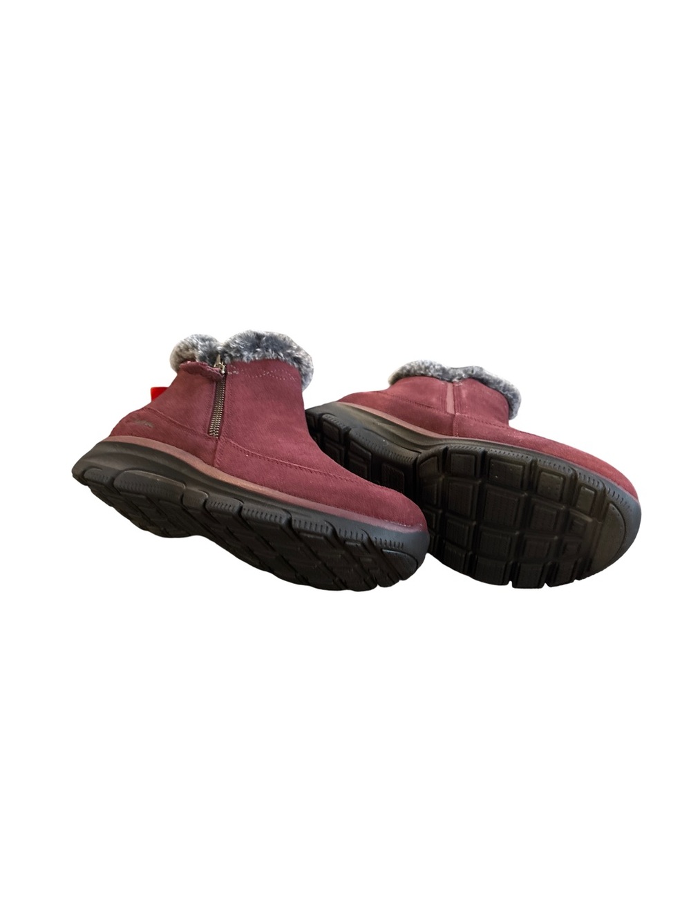 Skechers Women's Burgundy Suede Faux-Fur Ankle Boot - Picture 3 of 3